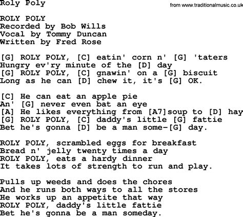 roly poly chords and lyrics
